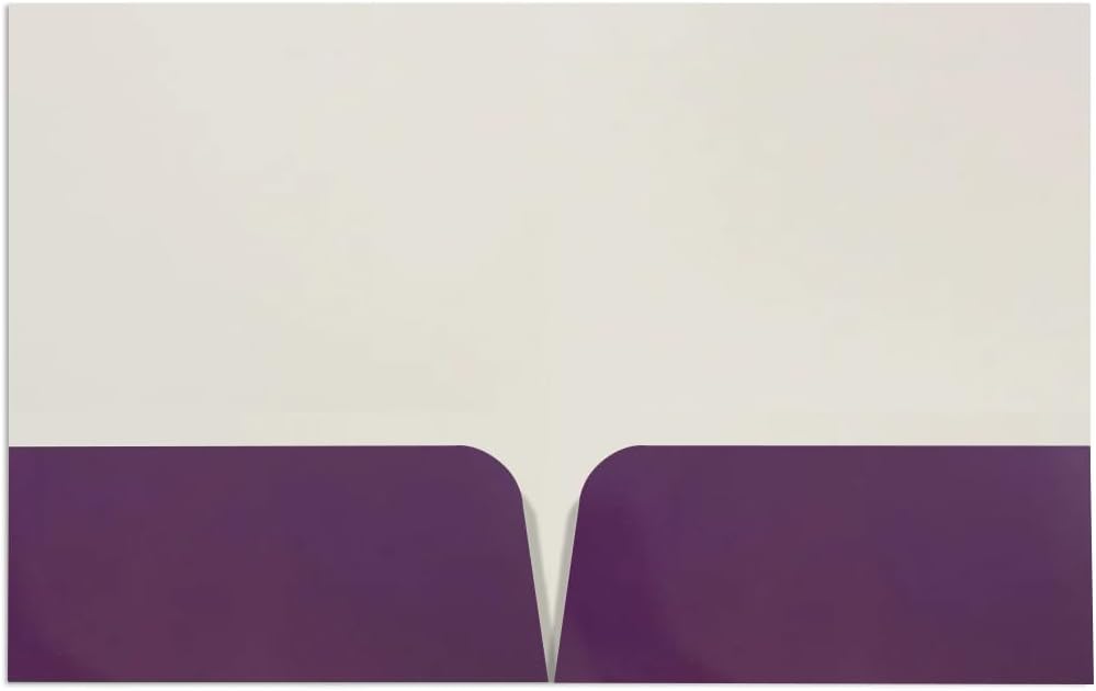 JAM PAPER Custom Printed Semi-Gloss Folders with Round Corner Pockets - Personalized Logo & Text - 12pt C1S - Purple - 250/Pack