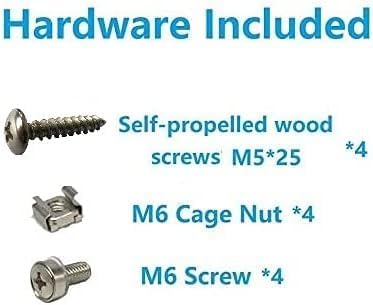 2 Pack of 4U Folding 19 Inches Cold Rolled Steel Wall Mountable Simple Vertical Rack and Networking Euipment Rack Including Hardware for Assembly (2)