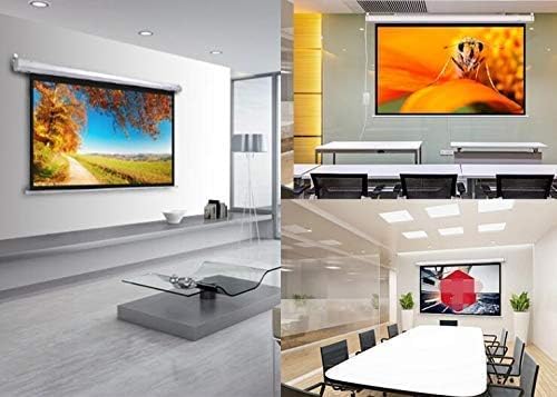 100 Inch Motorized Projector Screen - 16:9 HD Electric Movie Screen with Remote Control, Wall/Ceiling Mounted for Home Theater, Office, Wrinkle-Free Projection Screen for Indoor Use (White)