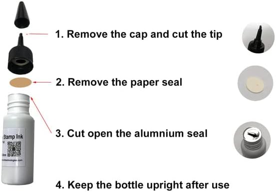 Oil-Based Premium Stamp Refill Ink by BCH for Pre-Inked Rubber Gel Pads & Dot Matrix Ribbons - 20 ml -0.68oz (Magenta)