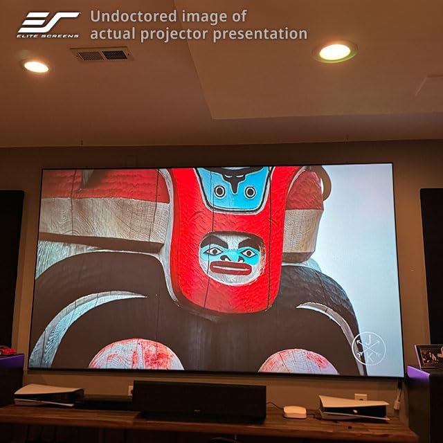 Elite Screens 123" Fixed Frame Projector Screen 16:9, 4K/8K UHD, Edge-Free ALR, 1.65 Gain, 90% Ceiling Light Rejecting, AR123H2-SBCLR16