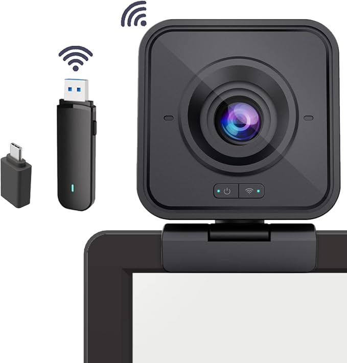 Project Telecom 1080p Wireless Webcam with Microphone – USB PC Camera for Laptop & Desktop Full HD Streaming Web Camera for Video Calls, Zoom, Remote Meetings – Plug & Play USB Web Cam