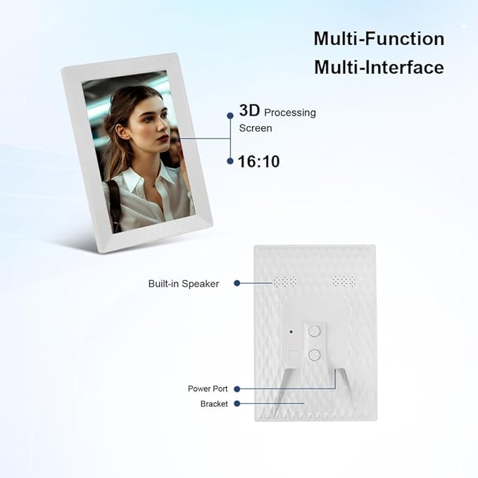 3D Abstract Art Digital Picture Frame, 10.1" HD LCD 1920 * 1200 Touchscreen Digital Photo Frame with WiFi&Bluetooth, 16GB Electronic Photo Frame, Load Photo & Video from Phone, Best Gift for Family