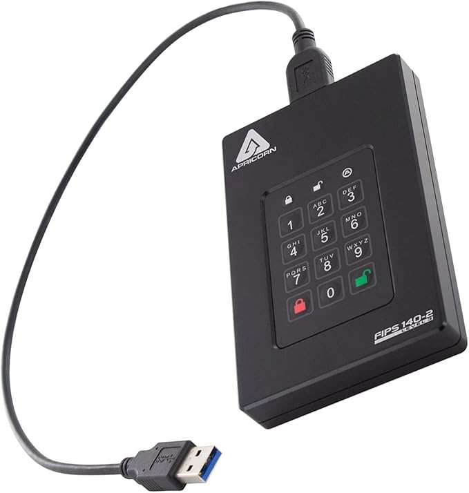 Apricorn 4TB Aegis Fortress L3- FIPS Level 3 Validated USB 3.0 Hardware Encrypted Portable Drive (AFL3-4TB)