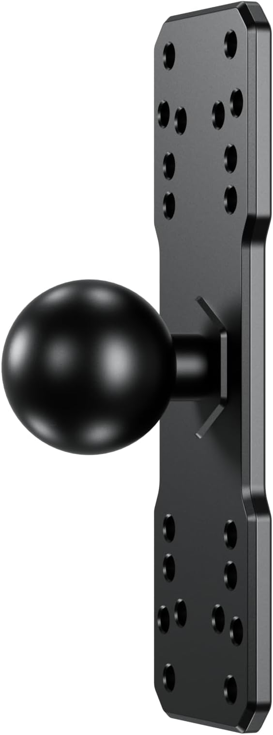 BRCOVAN 1.5'' Ball Fish Finder Mount, Aluminum Alloy Universal Marine Electronic Plate for RAM Mounts C Size 1.5 Inch Ball Double Socket Arm, Fit for Garmin, Lowrance, Humminbird, Raymarine and More