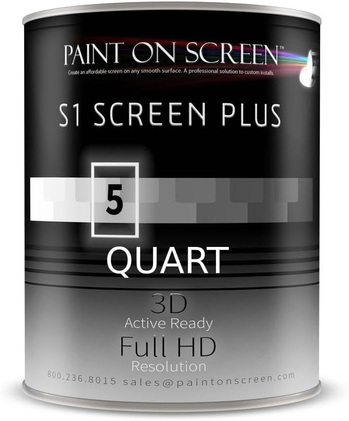 Projector Screen Paint | Double-Coat Short Throw Projector Screen Paint For Picture Perfect 1080 HD and 4K UHD Clarity | Designed For Interior Use | Silver, 1 Quart