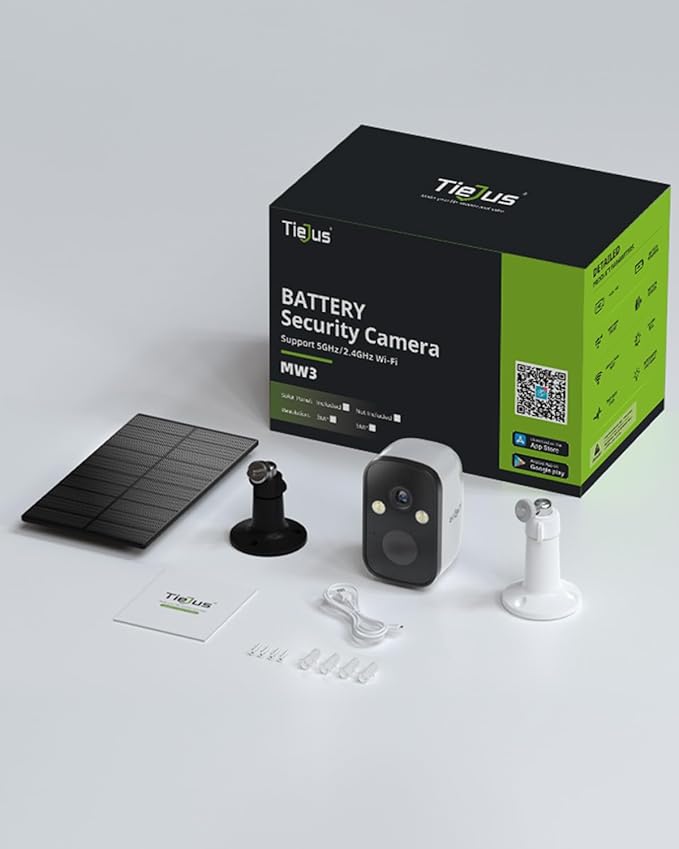 2K Security Cameras Wireless Outdoor, 2.4G/5G WiFi, Solar Camera Outdoor Wireless, Color Night Vision, Solar Powered, Motion Detection Spotlight Siren/2 Way Talk/IP66/Cloud/SD/Alexa