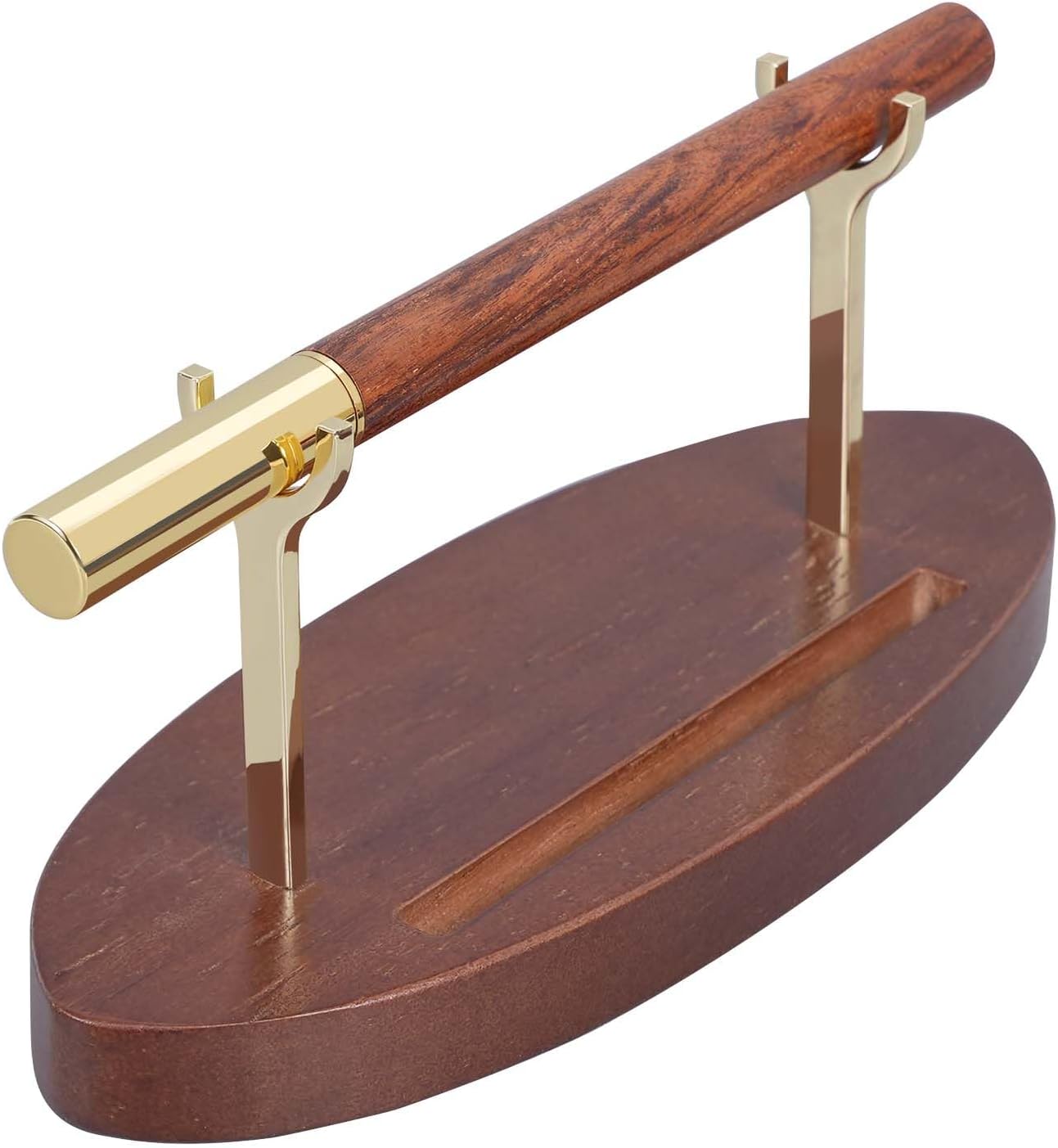 Pen Holder Desk Organizers and Accessories Desk Decor ï¼Exquisite Wooden Pen Holder ï¼with a Cool Pen and Two Refills for Office and Home (Style B)
