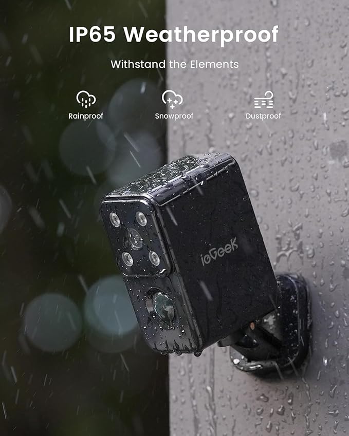 ieGeek Outdoor Camera Wireless Home Security Cameras Pan Rotating 180Β°, 2K Battery Powered WiFi Security Camera with AI Motion Detection, Color Night Vision, 2-Way Talk,IP66 Waterproof,No Monthly Fee