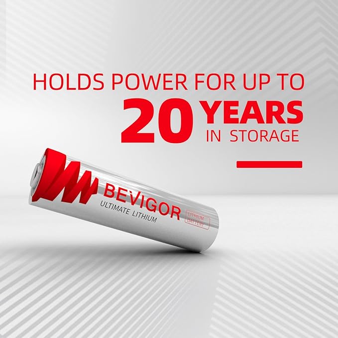 BEVIGOR AA Lithium Batteries 4Pack Basic, 3000mAh 1.5V Double A Lithium Battery, Longer Lasting AA Batterie for Blink Smart Lock Deadbolt, Aralm System etc High-Tech Devices, Non-Rechargeable