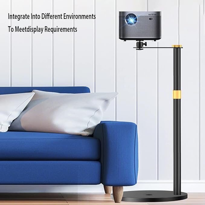 Projector Stand, 360° Swivel, Sofa Against Wall Hidden Stand, Height Adjustable, Mini Ceiling Wall Mount Projector Mount Bracket, Compatible with Home Office Video Vlog DVR Camera
