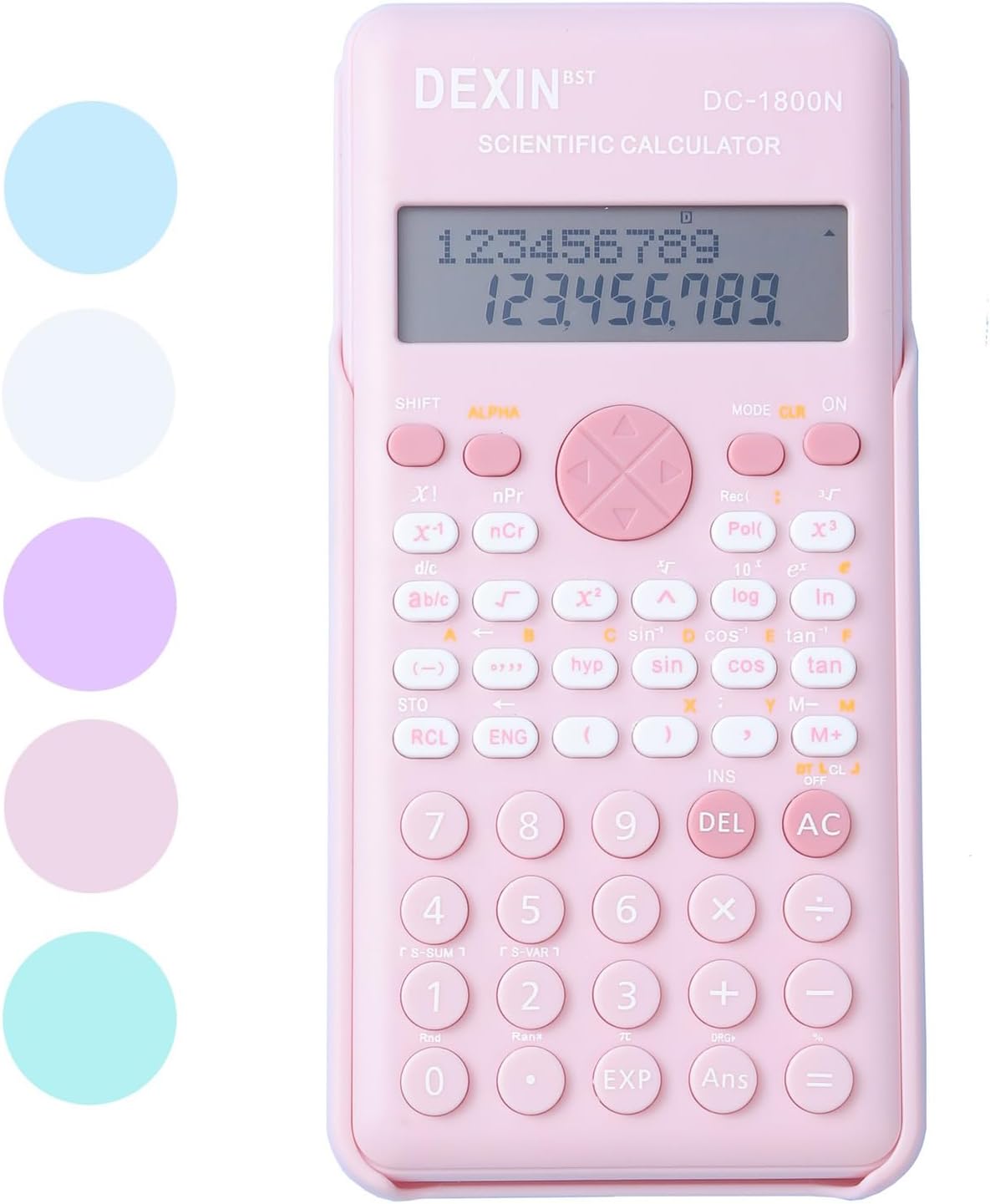 Scientific Calculators for Students, 240 Functions 2-Line Standard Scientific Calculator, Cute School Office Suppliesï¼Math Calculator for School (Pink)