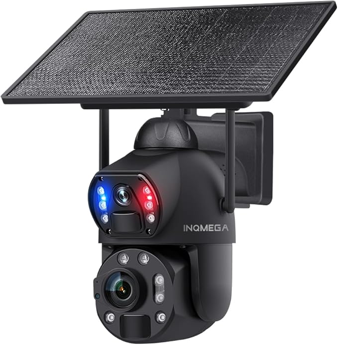 INQMEGA Metal casing, 4G LTE Solar Security Camera, 50X Optical Zoom Camera with 6MP Color Night Vision Motion Detection 2 Way Talk TF&Cloud Storage IP67, No WiFi Need