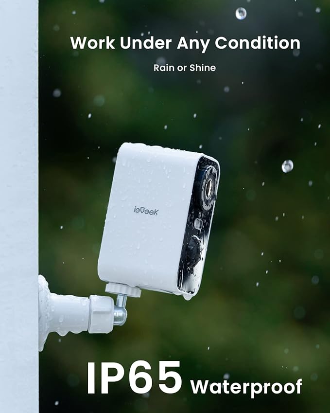 ieGeek Security Cameras Wireless Outdoor 4pcs, 2K 3MP Battery Powered WiFi Security Camera with Spotlight & Siren Alarm, Color Night Vision
