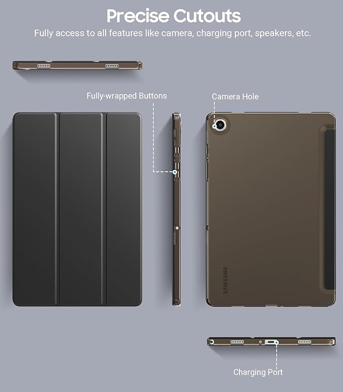 TiMOVO Case for Samsung Galaxy Tab A9+/A9 Plus 11" 2023, Slim Soft TPU Translucent Frosted Back Protective Cover for Galaxy Tab A9+ Tablet SM-X210/X216/X218, Auto Wake/Sleep, Black