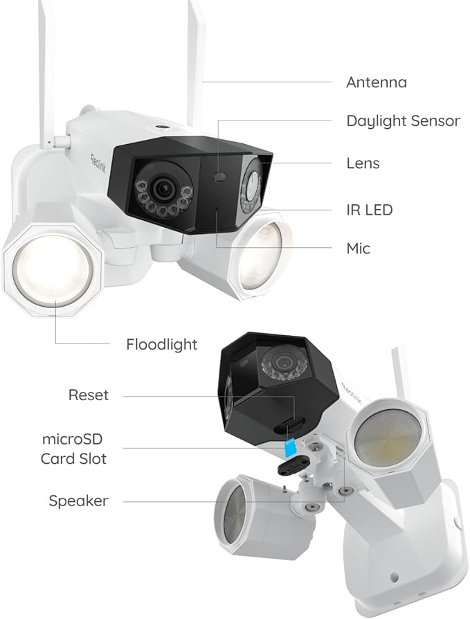 REOLINK 4K 8MP Floodlight Security Camera Outdoor, Dual-Lens Camera w/ 180° FOV, Dual-Band Wi-Fi 6, Color Night Vision with 1800lm Floodlight, Smart AI Detection, IP67 Waterproof, AC (100~240V)
