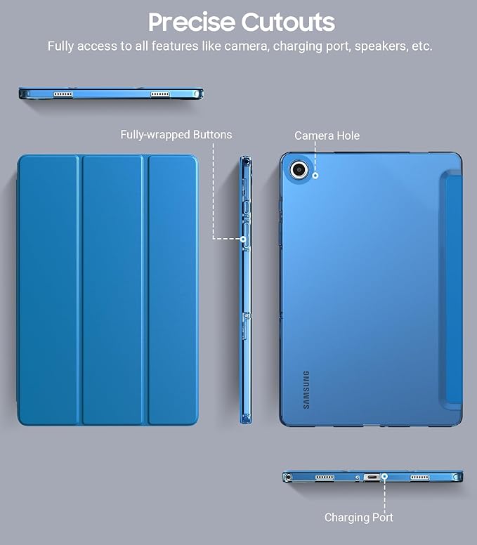 TiMOVO Case for Samsung Galaxy Tab A9+/A9 Plus 11" 2023, Slim Soft TPU Translucent Frosted Back Protective Cover for Galaxy Tab A9+ Tablet SM-X210/X216/X218, Auto Wake/Sleep, Gentian Blue
