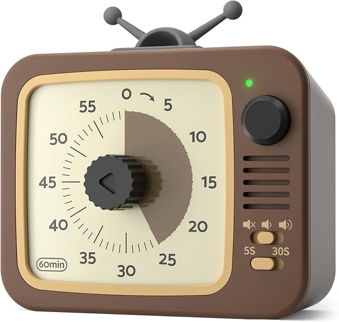LIORQUE Visual Timer for Kids with Pause Function, 60-Minute Countdown Timers for Classroom Office Kitchen with Silent Operation, Kids Timer for Teaching