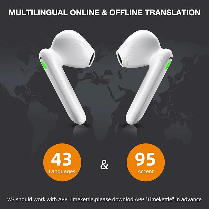 Timekettle WT2 Edge W3 Translator Device, Bidirection Simultaneous Translation, Translator Earbuds with 40 Languages, Offline Translator, Fast Reaction with Revolutionary Al Tech, Offline Version