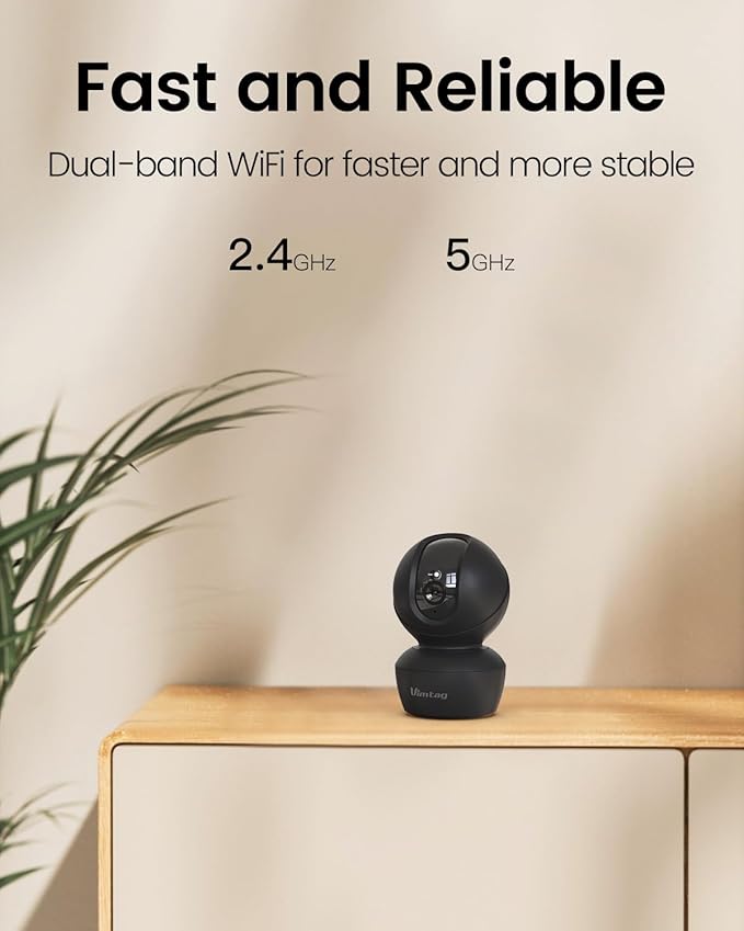 VIMTAG 5G 4MP Indoor Cameras for Home Security, Pet Camera Indoor with Phone App, Dog Cam, Human Detection, 2-Way Audio, 360 Motion Tracking, IR Night Vision, Compatible with Alexa