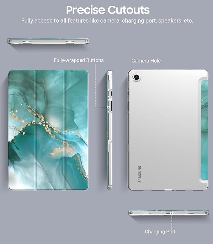 TiMOVO Case for Samsung Galaxy Tab A9+/A9 Plus 11" 2023, Slim Soft TPU Translucent Frosted Back Protective Cover for Galaxy Tab A9+ Tablet SM-X210/X216/X218, Auto Wake/Sleep, Cloud Peacock Blue