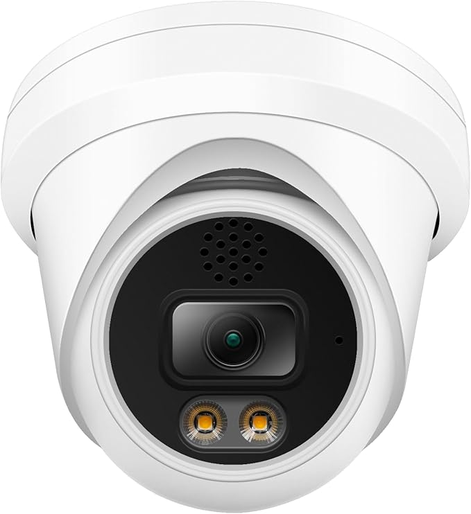 Real HD 6MP Add-On Full Color Night Vision Dome IP Camera for IP NVR Systems, with Visiable White Lights, 105° Viewing Angle, Outdoor, Compatible with Ⲏіk NVR, NDAA Compliant