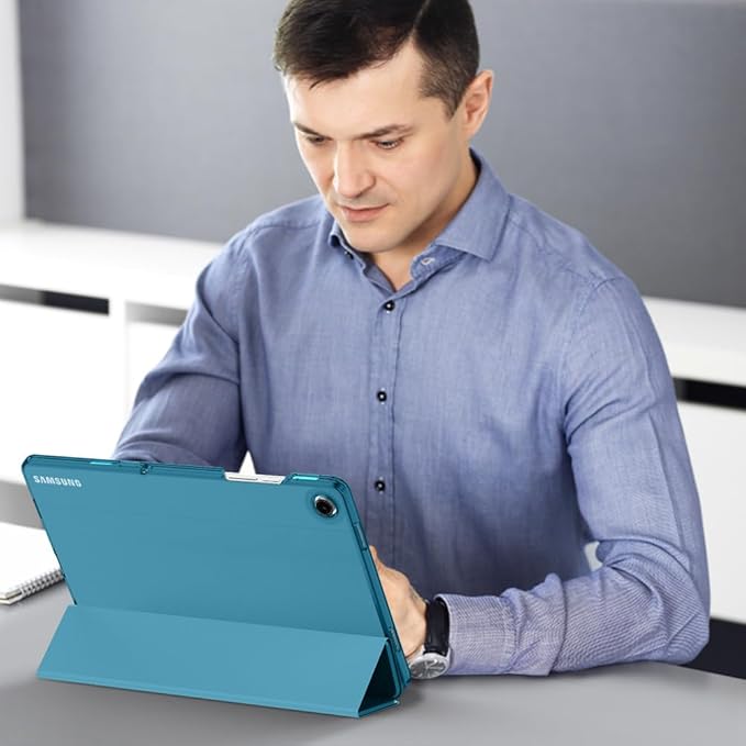MoKo Case for Galaxy Tab A9+/A9 Plus 11 inch 2023, Slim Stand Protective Smart Cover with Hard PC Translucent Back Shell for Tab A9 Plus Tablet (SM-X210/X216/X218), Auto Wake/Sleep, French Blue