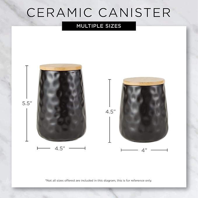 DII Kitchen Accessories Collection, Textured Matte Ceramic Canister Set, Sage, Dimple, 2 Piece