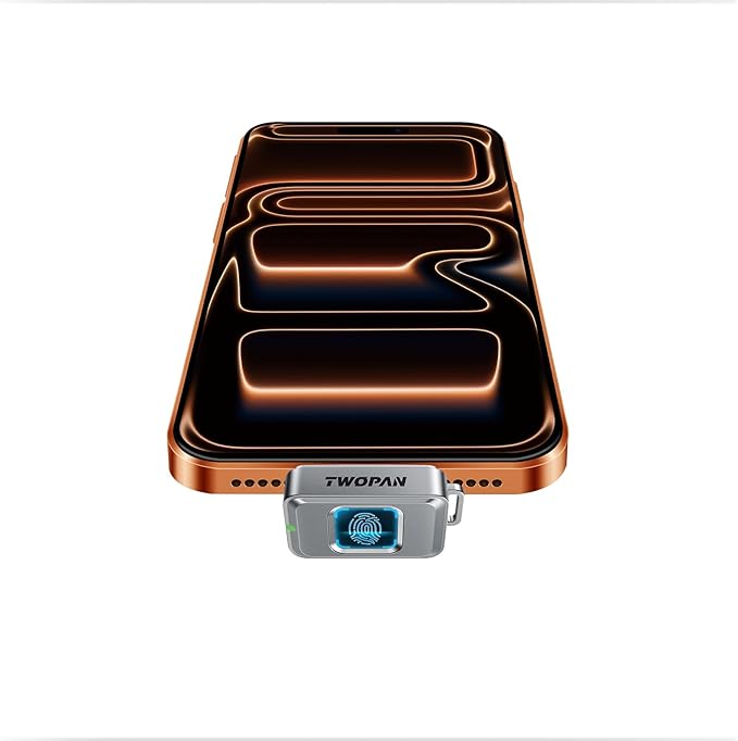 Nano SSD 256GB, USB-C External SSD Storage Hard Drive with Fingerprint Lock, Compatible with iPhone 17/16/15, MacBook, iPad, Steam Deck, PS5, Selfie Stick, Android, Travel and Backup