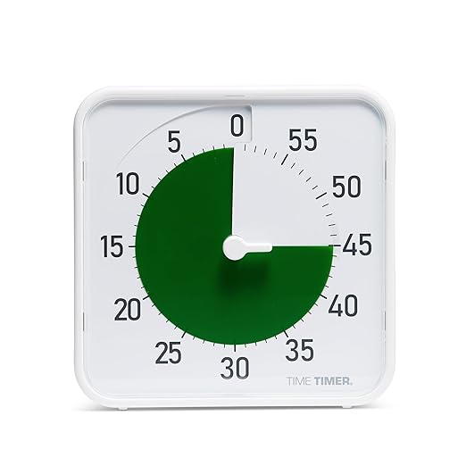 Time Timer Original 8" Visual Countdown Timer â Medium 60-Minute Silent Classroom Visual Timer for SEL, Emotional Regulation, Focus, Calm Transitions, ADHD, Autism â (Green & White)
