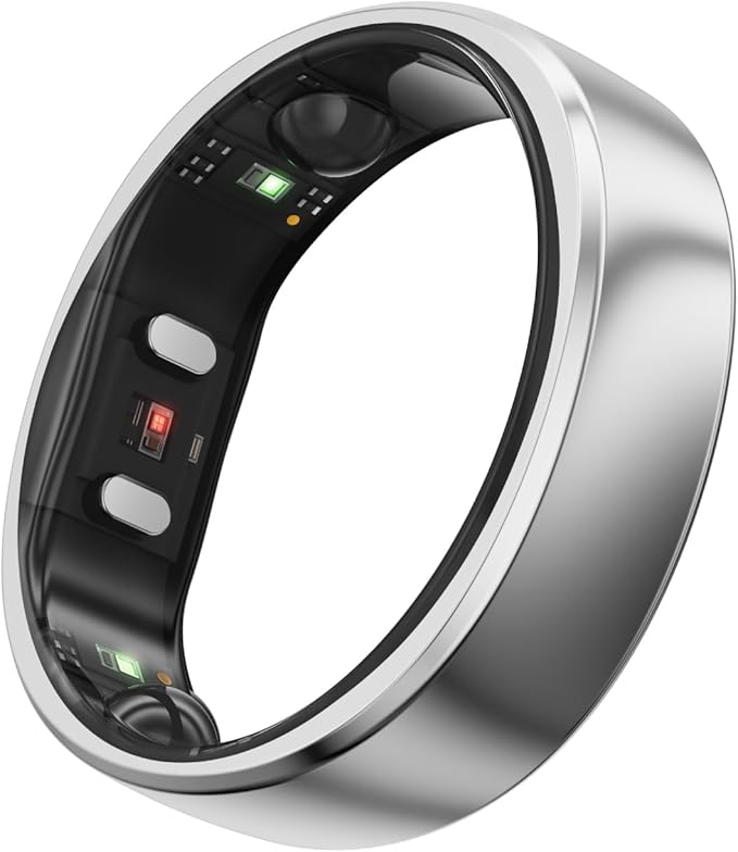 RingConn Gen 2, Worldâs First Smart Ring with Sleep Apnea Monitoring, No APP Subscription, 12-Day Battery Life, Stress/Heart Rate/Women's Health Tracker, Android & iOS Compatible (Silver, Size 13)
