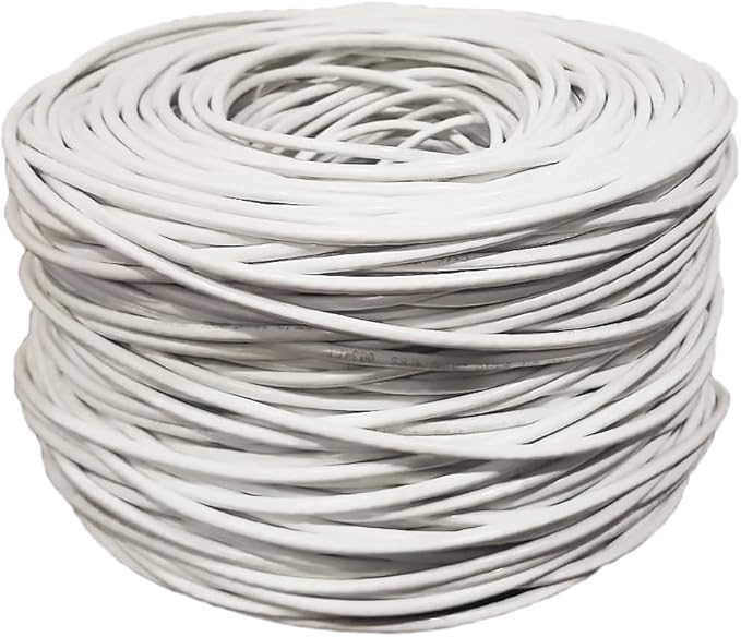Dripstone CAT5e 1000ft 24AWG Solid UTP Unshielded Ethernet Cable RJ45 CCA Bulk Network LAN Wire RJ45 Easy Pull Box 305M (White)