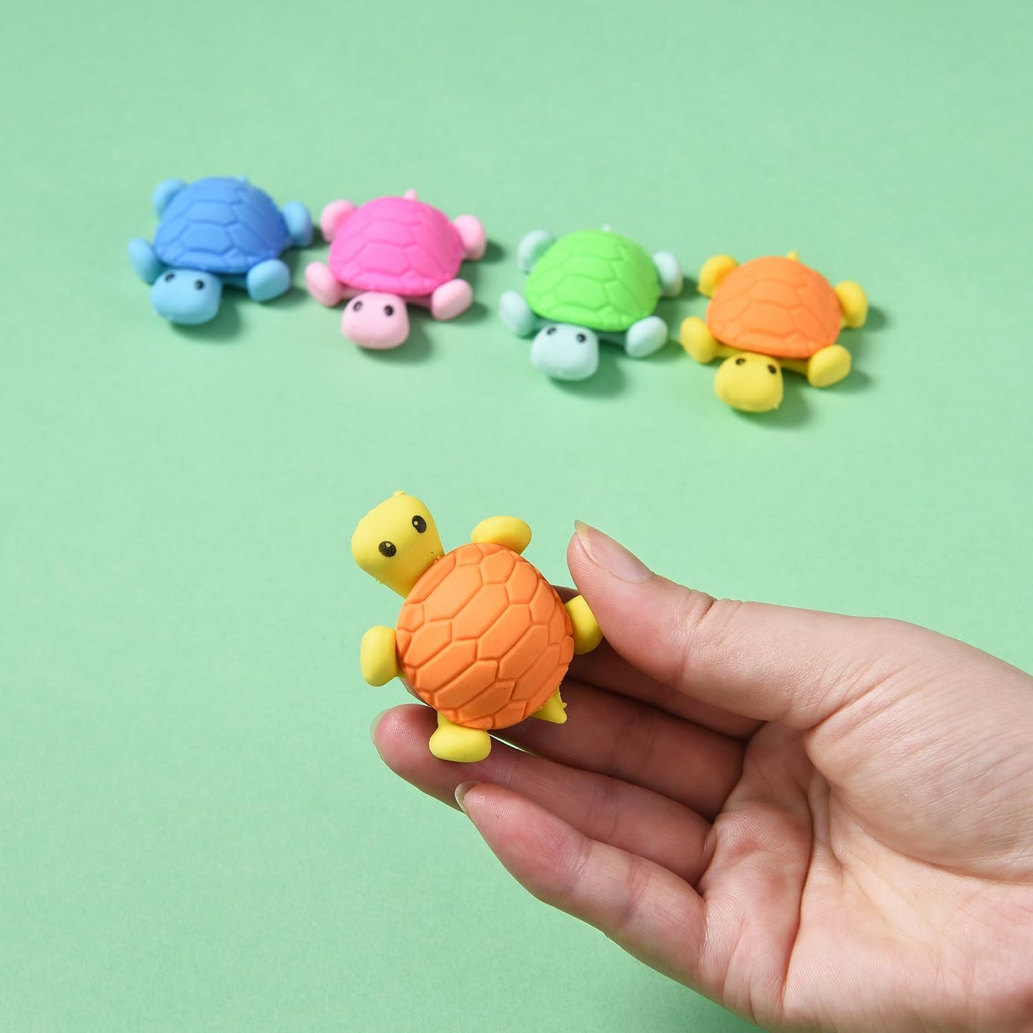 16 Pack Turtle Erasers for Kids, 3D Puzzle Erasers for Boys Girls, Fun Eraser for School Supplies Prize Gifts Party Favors