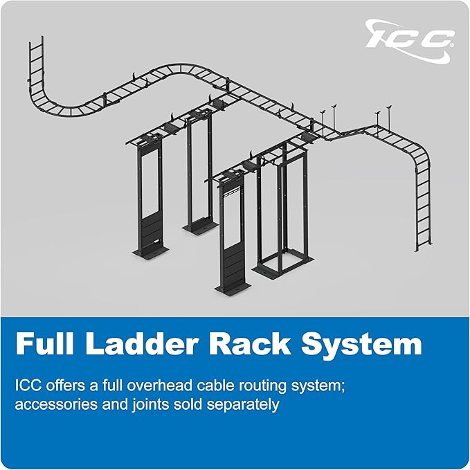 ICC Cable Runway Rack 90° Outside Corner, 16-Gauge Steel, Made in USA