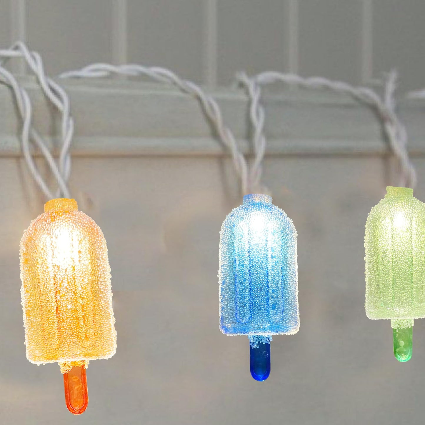 Oviejo Colorful Ice Cream String Light, 8.5FT, 10 LED, Gaza Popsicle, Plastic, Model X0043GV67J