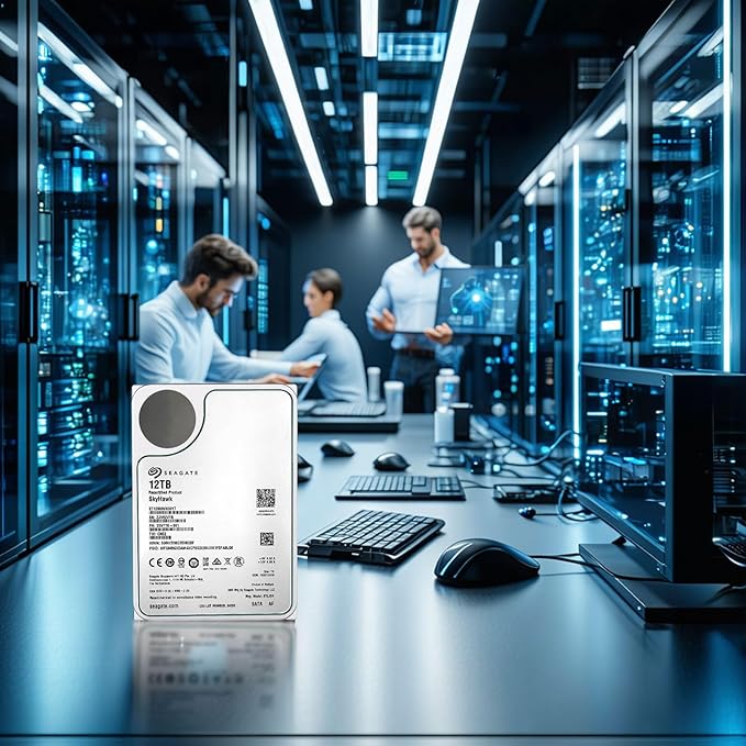 Seagate Skyhawk 12TB Video Internal Hard Drive HDD-3.5 Inch SATA 6Gb/s 7200PRM 256MB Cache for DVR NVR Security Camera System with Rescue Services (ST12000VX0017/0007) (Renewed)