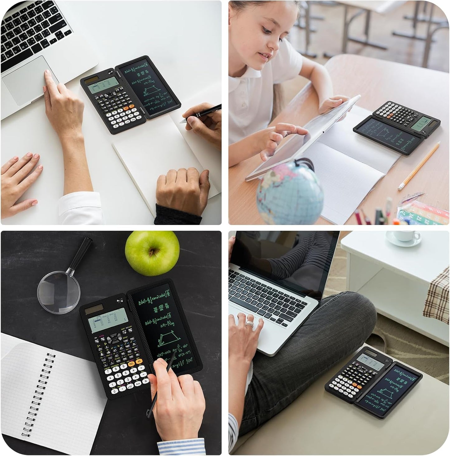 991EX 552 Functions Desktop ROATEE Scientific Calculator Rechargeable & Solar Power, Multiview 6-Line Display with Erasable LCD Writing Tablet for High School College Graduate Student and Researchers