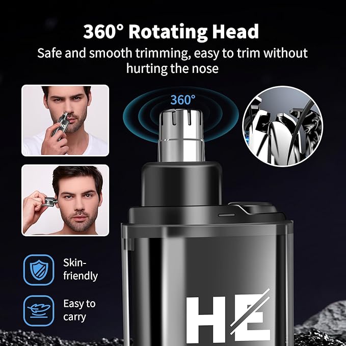 HIENA PRO Professional Hair Clipper Set, Rechargeable Cordless Barber Kit and Hair Cutting Set, Electric Foil Shavers and Beard Trimmers, Ear, Nose Hair Trimmer Set & Facial Grooming Tool (Gold)