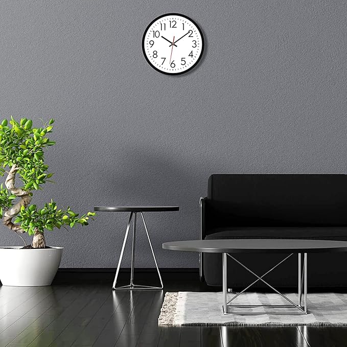 Lumuasky Wall Clock, Silent Non-Ticking 12 Inch Quartz Battery Operated Round Analog Wall Clock for Classroom,School, Office, Living Room, Bedroom,Kitchen
