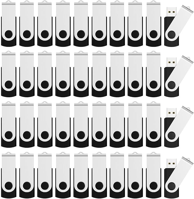 Aiibe 4GB Flash Drive 100 Pack 4GB USB Flash Drive Bulk Thumb Drive USB 2.0 Memory Stick USB Drive Wholesale, Black