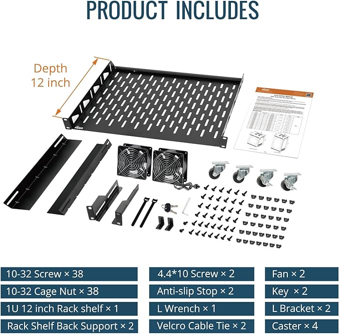 Tecmojo 18U Wall Mount Rack,18U Rack 23.6 Inch Depth,Hold Up to 176 Lbs,Server Rack with Casters,Enclosed Network Cabinet Kit for 19 Inch Network,Server and AV Gear,Mesh Door(Elite Collection)
