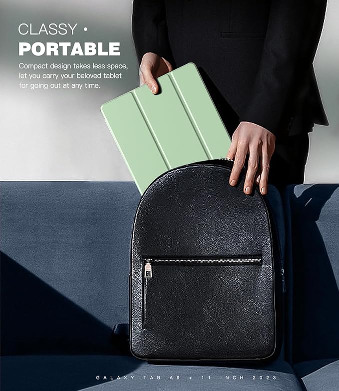 TiMOVO Case for Samsung Galaxy Tab A9+/A9 Plus 11 Inch 2023, Slim Lightweight Stand Hard Back Shell Protective Cover for Galaxy Tab A9+ Tablet SM-X210/X216/X218, Auto Wake/Sleep, Green