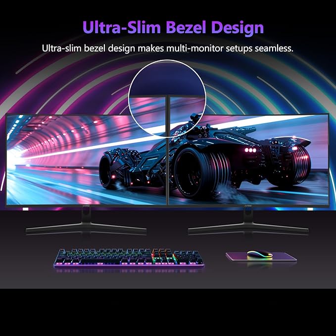 Z-Edge 27 inch Curved Gaming Monitor, FHD 1080P 300Hz 240Hz PC Monitor, Ultra-Fast MPRT 1ms Curved Monitor, 1500R, 16.7M Colors, UG27H Frameless Bezel, 2X DP 1.4 Ports and 2X HDMI 2.0 Ports