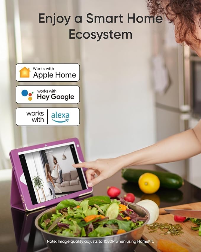 eufy Indoor Cam E30 2-Cam Kit, Latest Generation, 4K UHD Security Camera, Pet/Dog/Baby Camera with Phone app, Color Night Vision, Human/Pet Auto Tracking, 360 Pan-Tilt, Works with Homekit,White