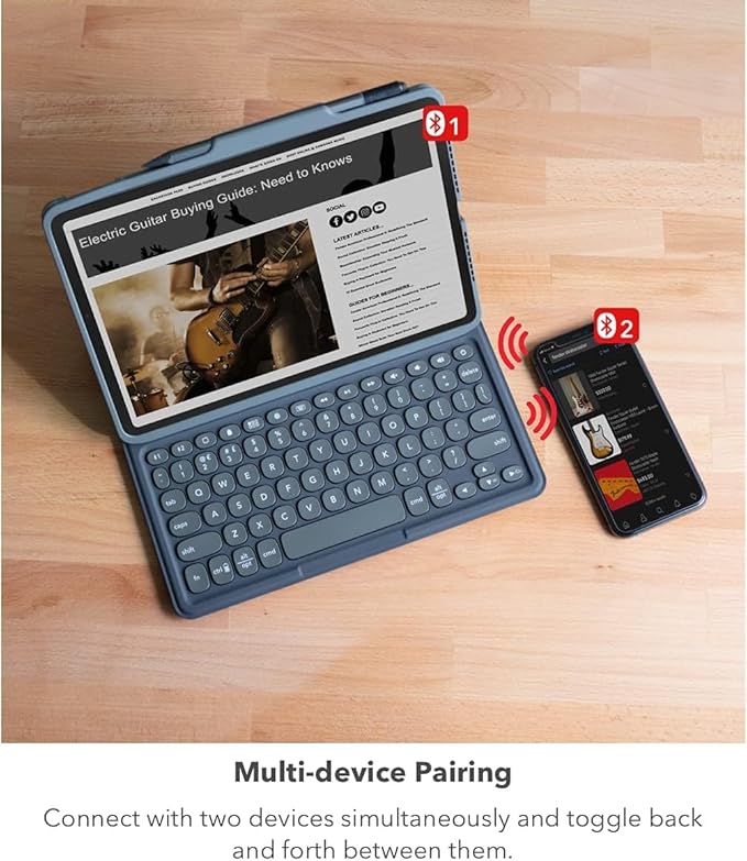 ZAGG Pro Keys Detachable Case & Wireless Keyboard for Apple iPad 10.2" (Gen 9, 8, 7) - Bluetooth Pairing, Backlit Laptop-Style Keys, Apple Pencil Holder, 6.6ft Drop Protection, Black (Renewed)