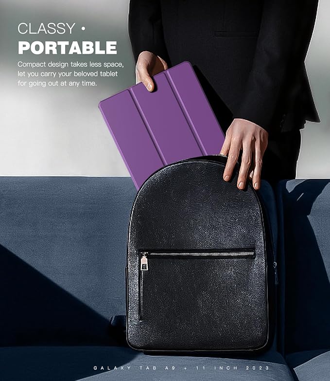 TiMOVO Case for Samsung Galaxy Tab A9+/A9 Plus 11 Inch 2023, Slim Lightweight Stand Hard Back Shell Protective Cover for Galaxy Tab A9+ Tablet SM-X210/X216/X218, Auto Wake/Sleep, Deep Purple