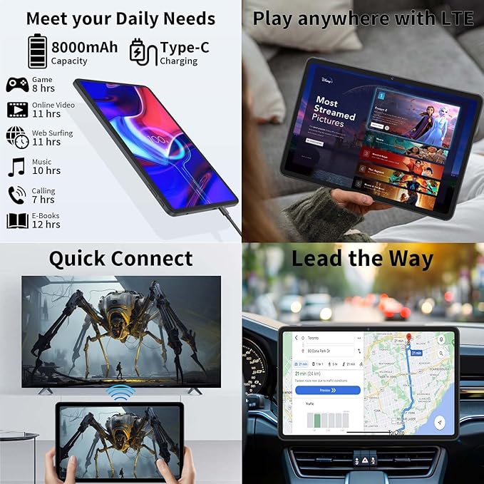 12 Inch Tablet Android 15 Tablets, 2026 Upgraded Android Tablet with Keyboard, 24GB RAM+256GB ROM(1TB Expand), Octa-Core, 2K 2000x1200 Display, 16MP Dual Camera, 8000mAh, 2.4G/5G WiFi, GPS (Pink