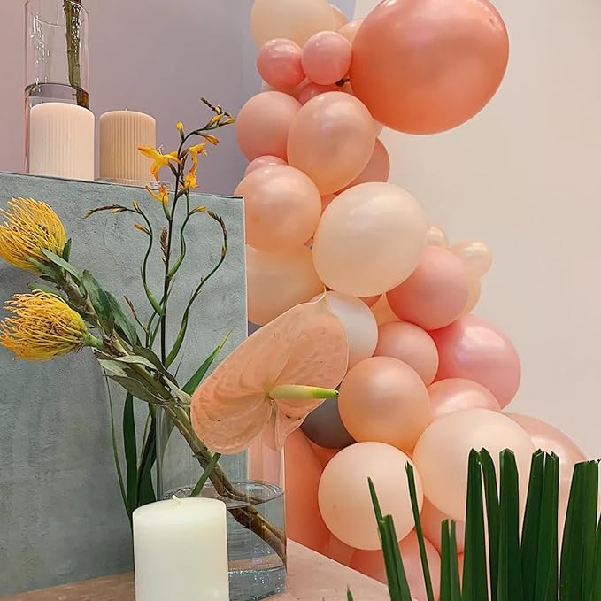 130pcs Coral Red Balloons Different Sizes 18" 12" 10" 5" Pastel Red Latex Balloon Garland Arch Kit for Birthday Baby Shower Graduation Wedding Valentine's Day Christmas Party Decorations