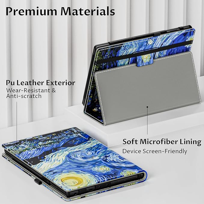 VORI Case for All-New Amazon Kindle Fire HD 10 Tablet (13th/11th Generation 2023/2021 Release) and Fire HD 10 Plus - Slim Folding Stand Folio Cover with Auto Wake/Sleep & Hand Strap, Starry Night