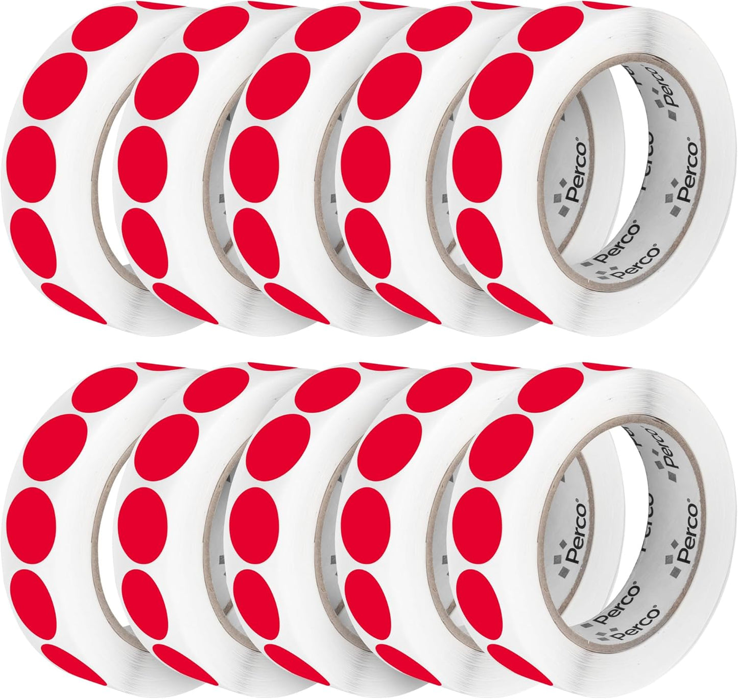 Perco Red 1-Inch Perforated Circle Dot Sticker Labels â 10 Rolls, 10,000 Round Stickers â with Permanent Adhesive for Inventory Management, Color Coding, Garage Sales, CraftsâMade in USA